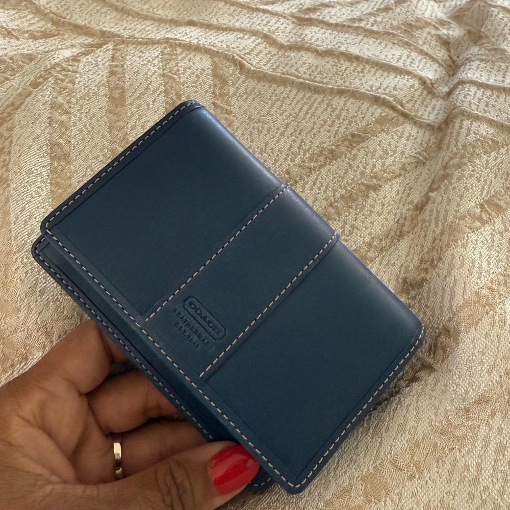Coach Navy Leather Card Holder